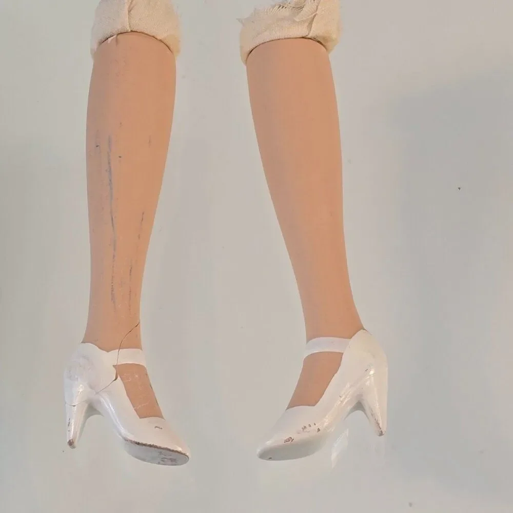 5 Piece Lot of Porcelain Doll Parts Head Arms Legs As Is